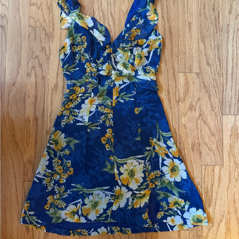 Lulu's Blue Floral Mini Dress